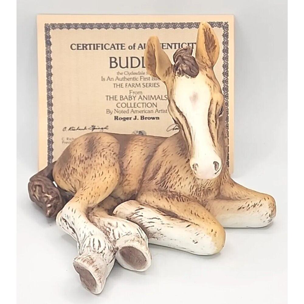 Vtg 1980 River Shore Porcelain Figurine Buddy the Clydesdale Foal IB COA U238